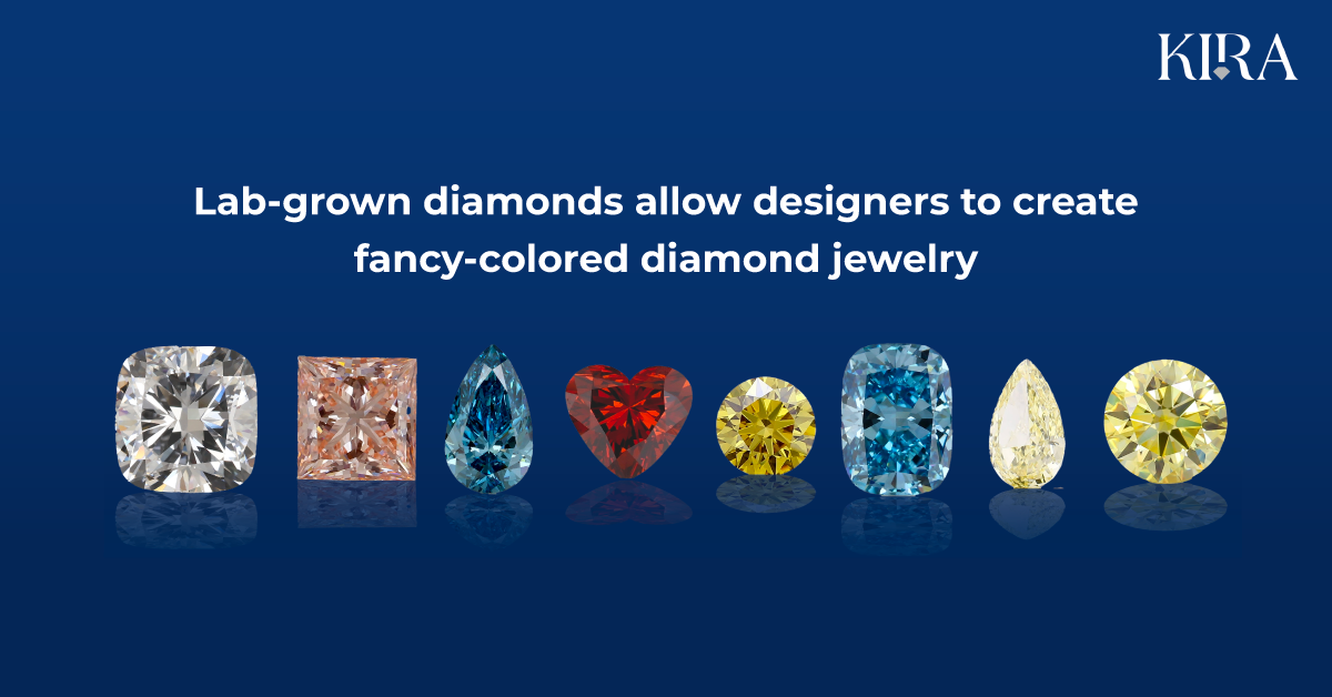 Lab-grown diamonds allow designers to create fancy-colored diamond jewelry
